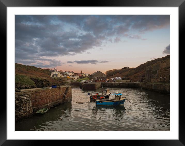 Porthgain Harbour Sunrise. Framed Mounted Print by Colin Allen