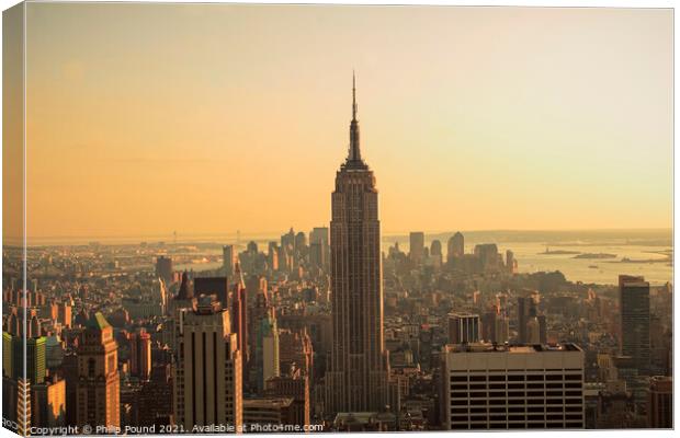 Empire State Building, Manhattan, New York Canvas Print by Philip Pound