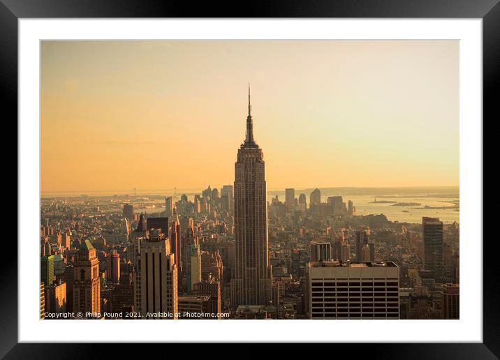 Empire State Building, Manhattan, New York Framed Mounted Print by Philip Pound