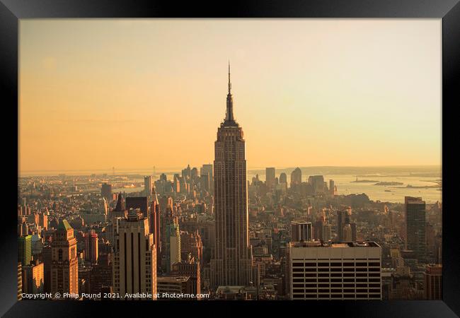 Empire State Building, Manhattan, New York Framed Print by Philip Pound