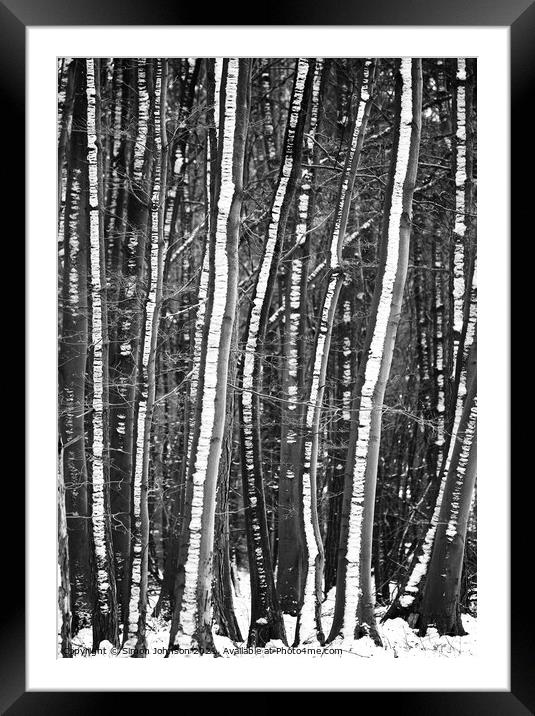 Frosted trees Framed Mounted Print by Simon Johnson