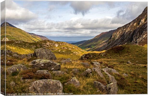 Cwm Idwal mountainous views Canvas Print by Jenny Hibbert