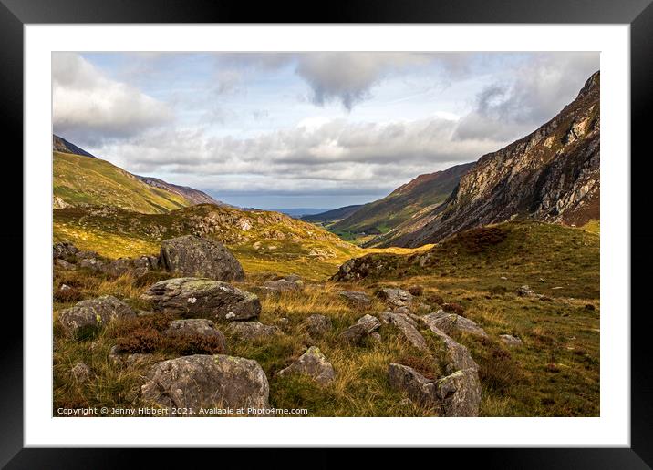 Cwm Idwal mountainous views Framed Mounted Print by Jenny Hibbert
