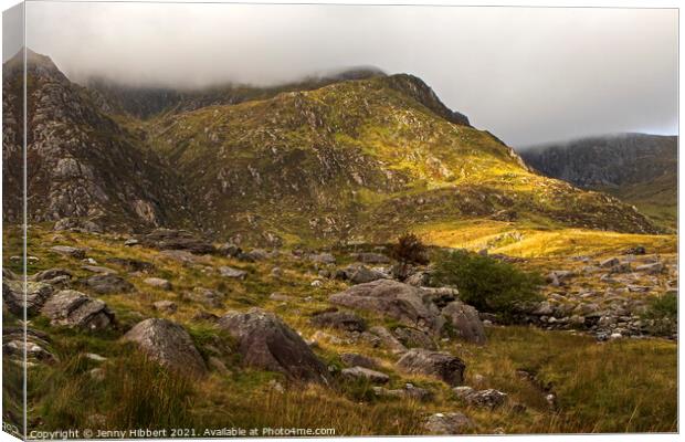 Cwm Idwal mountains North Wales Canvas Print by Jenny Hibbert