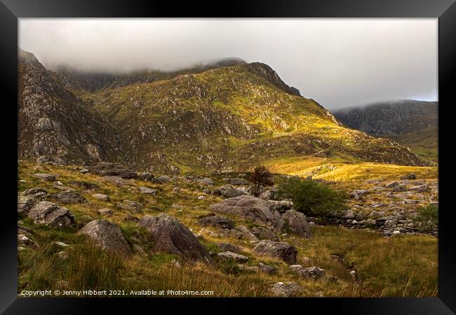 Cwm Idwal mountains North Wales Framed Print by Jenny Hibbert