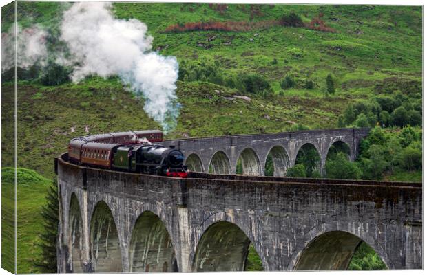 Glenfinnan Viaduct And The Jacobite Express Canvas Print by Rich Fotografi 