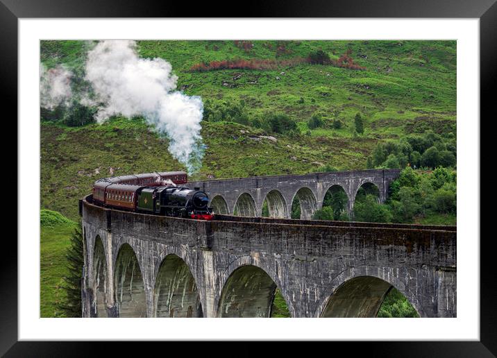 Glenfinnan Viaduct And The Jacobite Express Framed Mounted Print by Rich Fotografi 