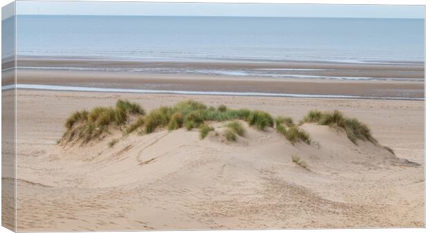 Formby beach over a sand dune Canvas Print by Jason Wells