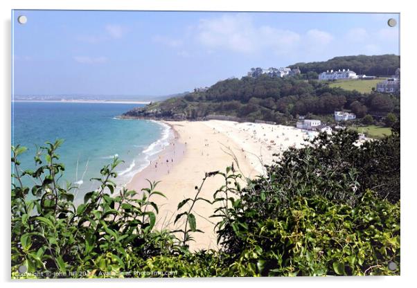 Porthminster beach, St. Ives, Cornwall, UK. Acrylic by john hill