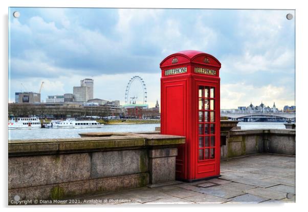 Thames Embankment London Acrylic by Diana Mower