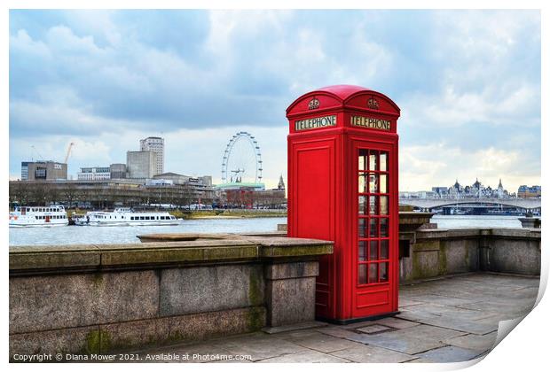 Thames Embankment London Print by Diana Mower