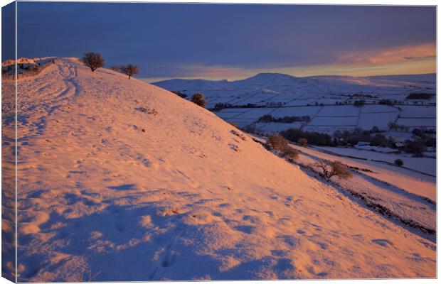 Kinder Sunrise from Chinley Churn Canvas Print by MIKE HUTTON