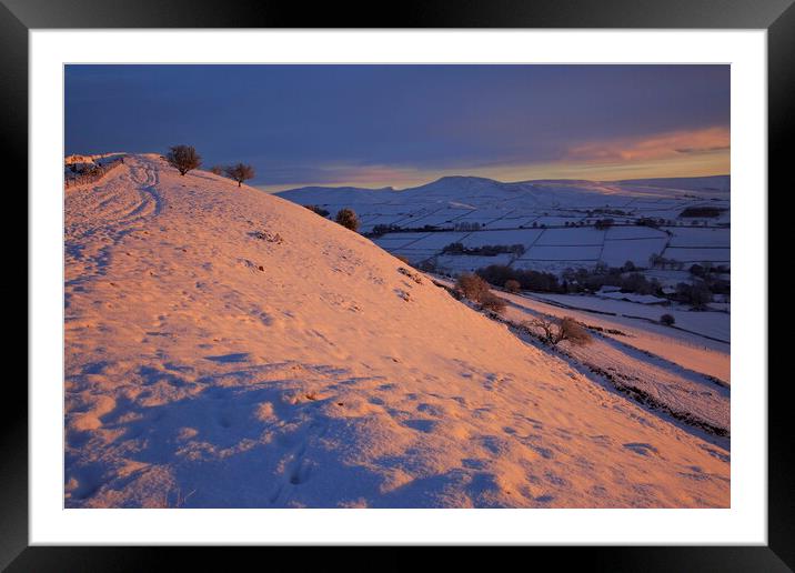 Kinder Sunrise from Chinley Churn Framed Mounted Print by MIKE HUTTON