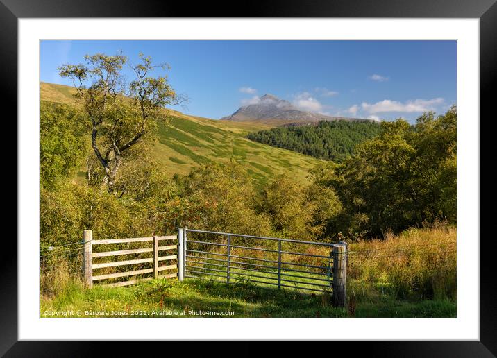 Goat Fell from The String Arran Scotland Framed Mounted Print by Barbara Jones