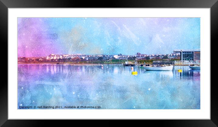 Christmas on the Marina Framed Mounted Print by Ash Harding