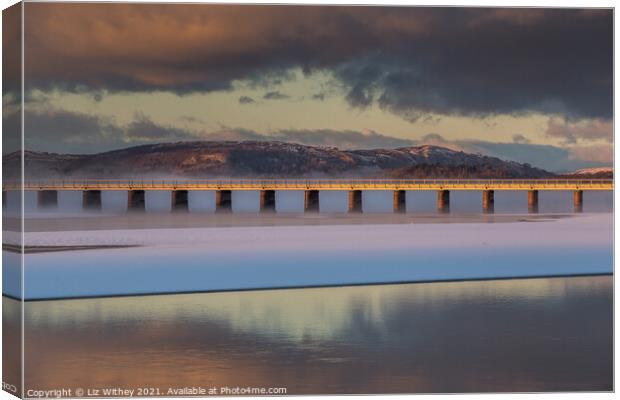 Kent Viaduct, Arnside Canvas Print by Liz Withey