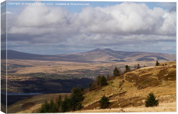 Brecon Beacons from Rhinos Viewpoint, South Wales Canvas Print by Andrew Bartlett