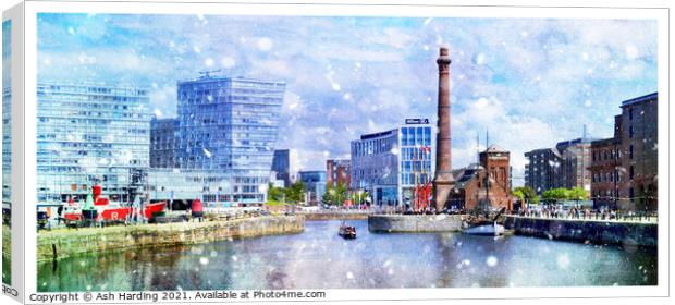 Pumphouse in the Snow Canvas Print by Ash Harding