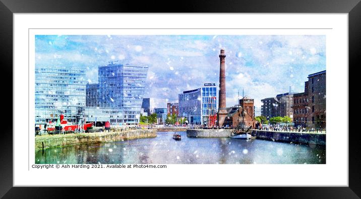 Pumphouse in the Snow Framed Mounted Print by Ash Harding