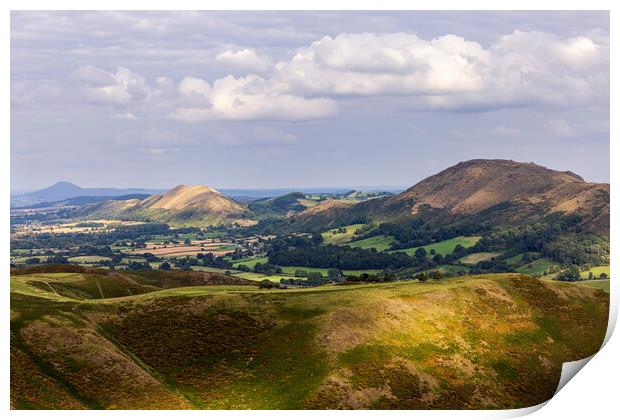 Evening light and clouds over the Carding Mill Valley Print by Phil Crean