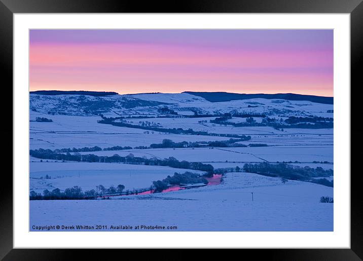 Winter Dawn in the Earn Valley Framed Mounted Print by Derek Whitton