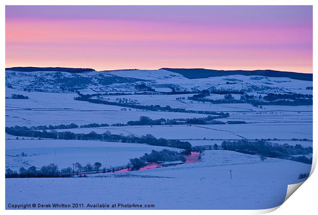 Winter Dawn in the Earn Valley Print by Derek Whitton