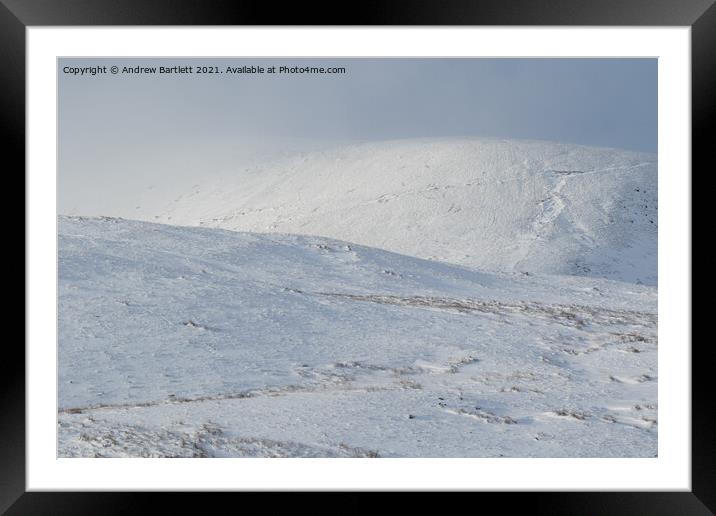 Snow at Storey Arms, Brecon Beacons, South Wales, UK Framed Mounted Print by Andrew Bartlett