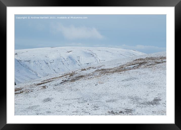Snow at Storey Arms, Brecon Beacons, South Wales, UK Framed Mounted Print by Andrew Bartlett