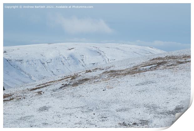 Snow at Storey Arms, Brecon Beacons, South Wales, UK Print by Andrew Bartlett