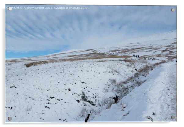 Snow at Storey Arms, Brecon Beacons, South Wales, UK Acrylic by Andrew Bartlett