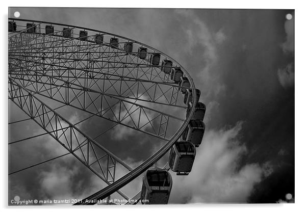 Wheel of Manchester Acrylic by Maria Tzamtzi Photography