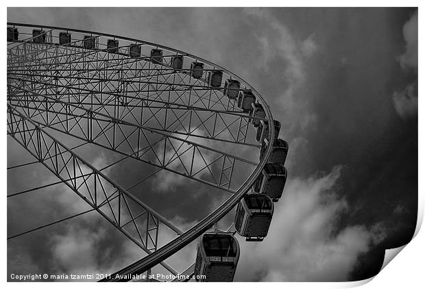 Wheel of Manchester Print by Maria Tzamtzi Photography