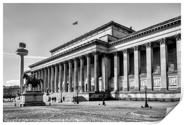 St George's Hall Print by Philip Brookes