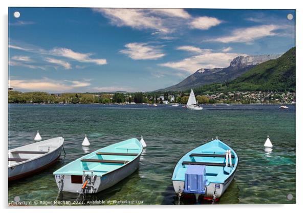 Serenity on Lake Annecy Acrylic by Roger Mechan
