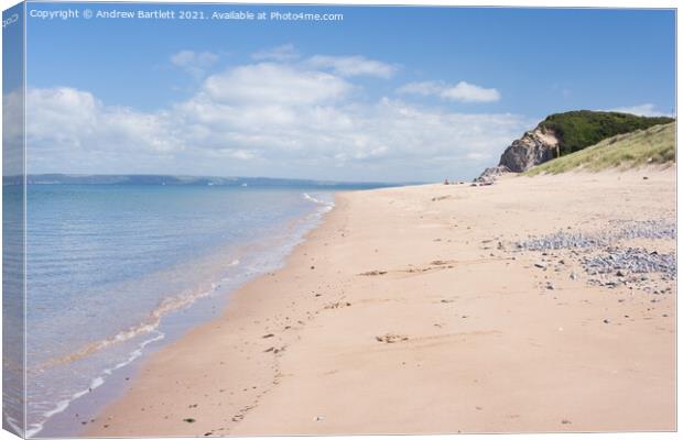 Caldey Island beach, Tenby, Pembrokeshire, UK Canvas Print by Andrew Bartlett