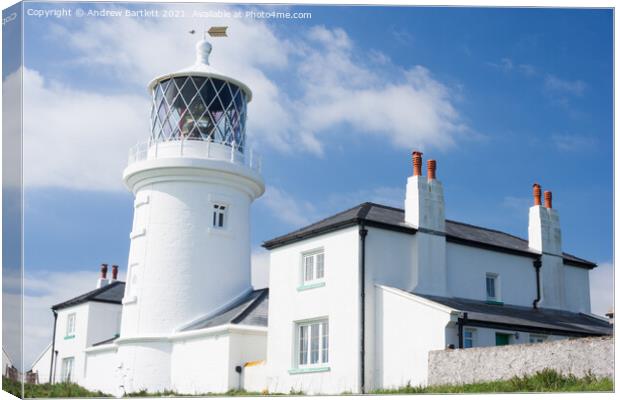 Caldey Island lighthouse, Tenby, Pembrokeshire, UK Canvas Print by Andrew Bartlett