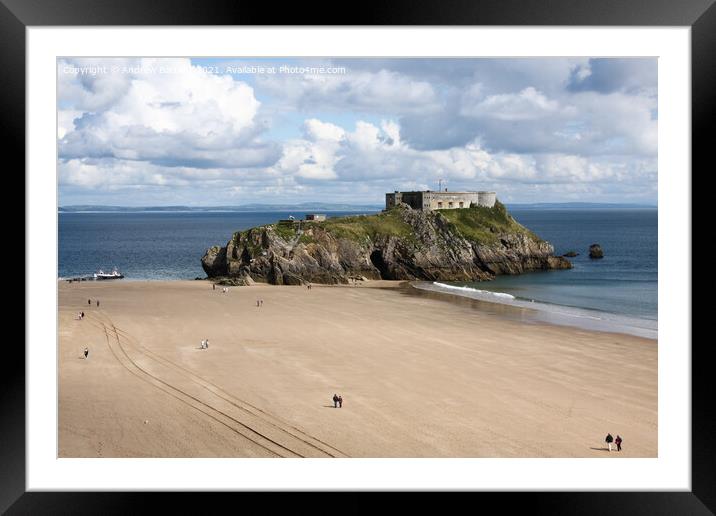 St Catherines Island, Tenby, Pembrokeshire, UK Framed Mounted Print by Andrew Bartlett