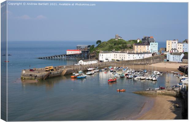 Tenby harbour, Pembrokeshire, West Wales, UK Canvas Print by Andrew Bartlett