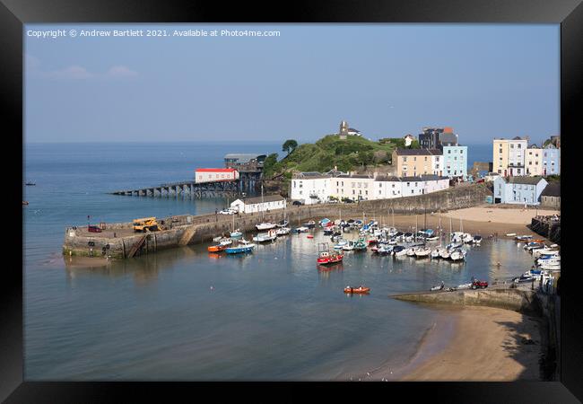 Tenby harbour, Pembrokeshire, West Wales, UK Framed Print by Andrew Bartlett