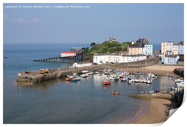 Tenby harbour, Pembrokeshire, West Wales, UK Print by Andrew Bartlett