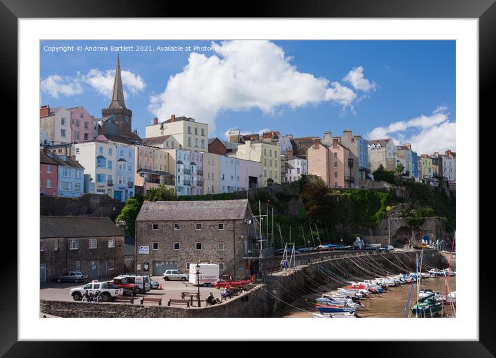 Tenby harbour, Pembrokeshire, West Wales, UK Framed Mounted Print by Andrew Bartlett