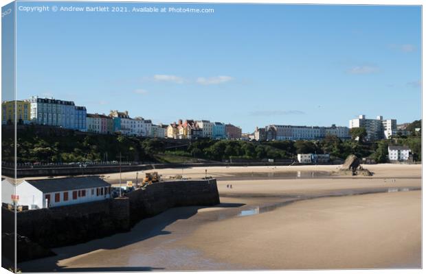 Tenby South Beach, Pembrokeshire, West Wales UK Canvas Print by Andrew Bartlett