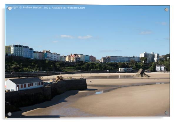 Tenby South Beach, Pembrokeshire, West Wales UK Acrylic by Andrew Bartlett