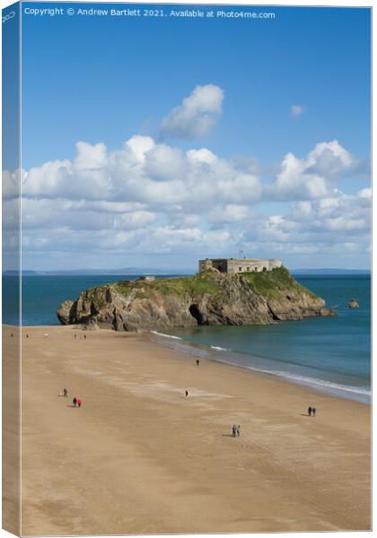 St Catherine's Island at Tenby, Pembrokeshire, UK. Canvas Print by Andrew Bartlett