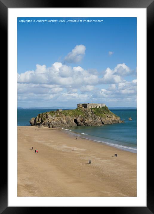 St Catherine's Island at Tenby, Pembrokeshire, UK. Framed Mounted Print by Andrew Bartlett