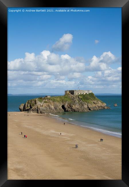St Catherine's Island at Tenby, Pembrokeshire, UK. Framed Print by Andrew Bartlett