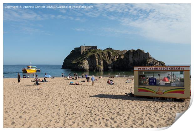 Tenby South Beach, Pembrokeshire, West Wales UK Print by Andrew Bartlett