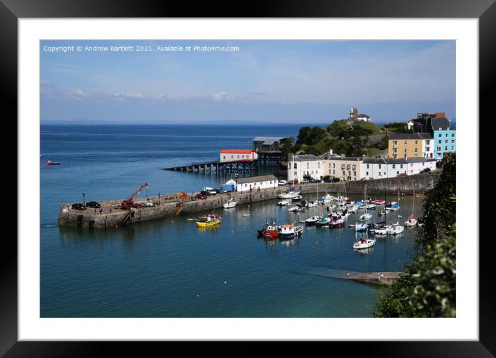 Tenby harbour, Pembrokeshire, West Wales, UK Framed Mounted Print by Andrew Bartlett