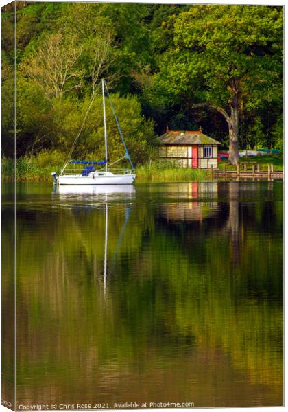 Coniston Water  moorings Canvas Print by Chris Rose