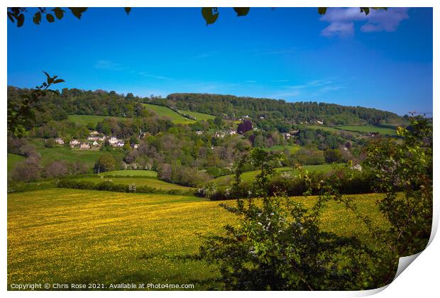 The Slad Valley Print by Chris Rose